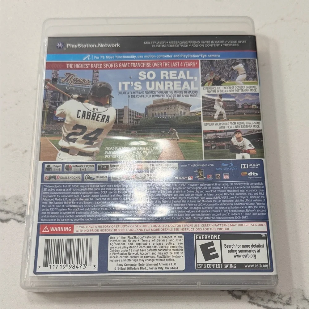 Sony MLB 13 The Show PS3 Game with Red and Black Cover